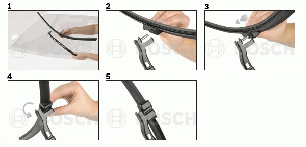 Установка стеклоочистителей bosch aerotwin боковой штырь side pin